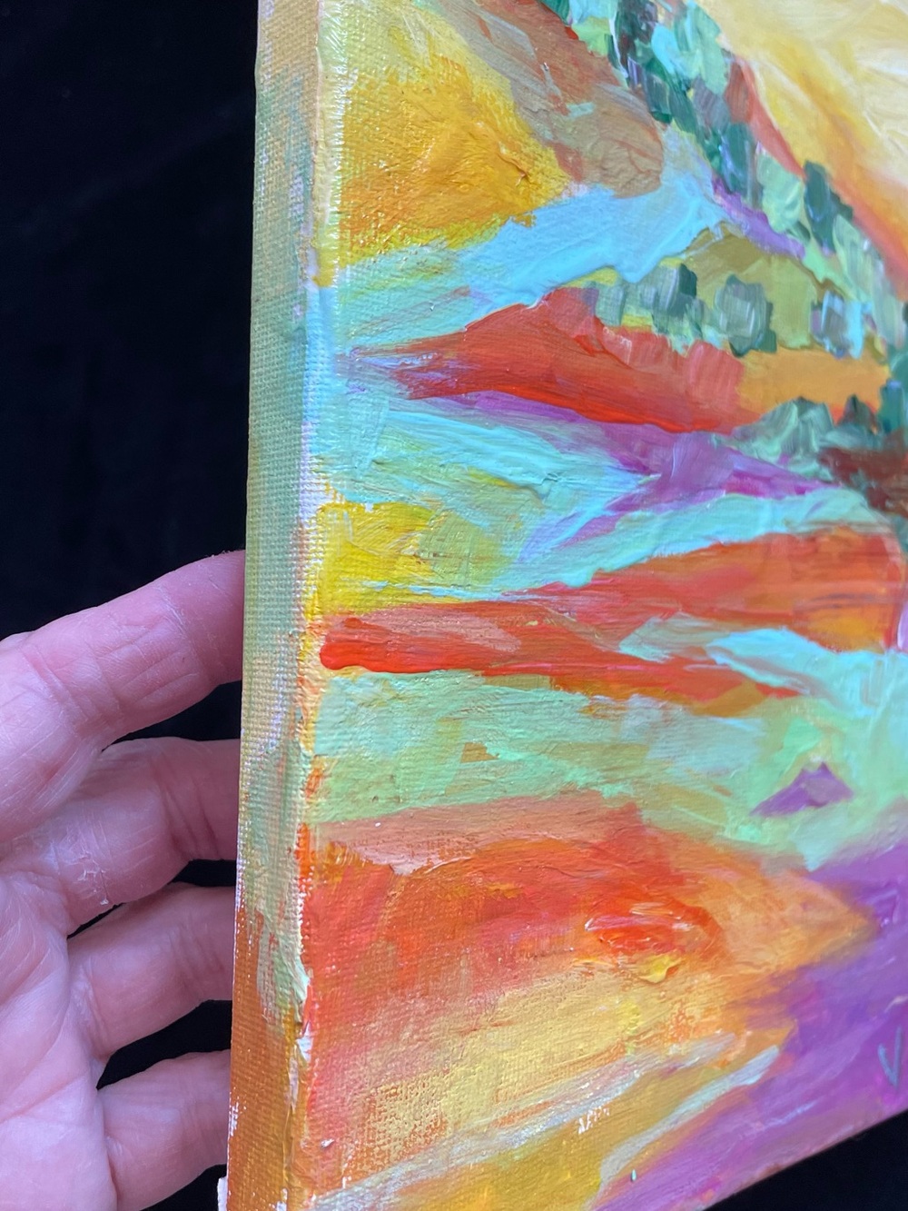 “Morning Sunshine Acrylic Painting Original Painting Small 10”x8”Handmade - Picture 6 of 12